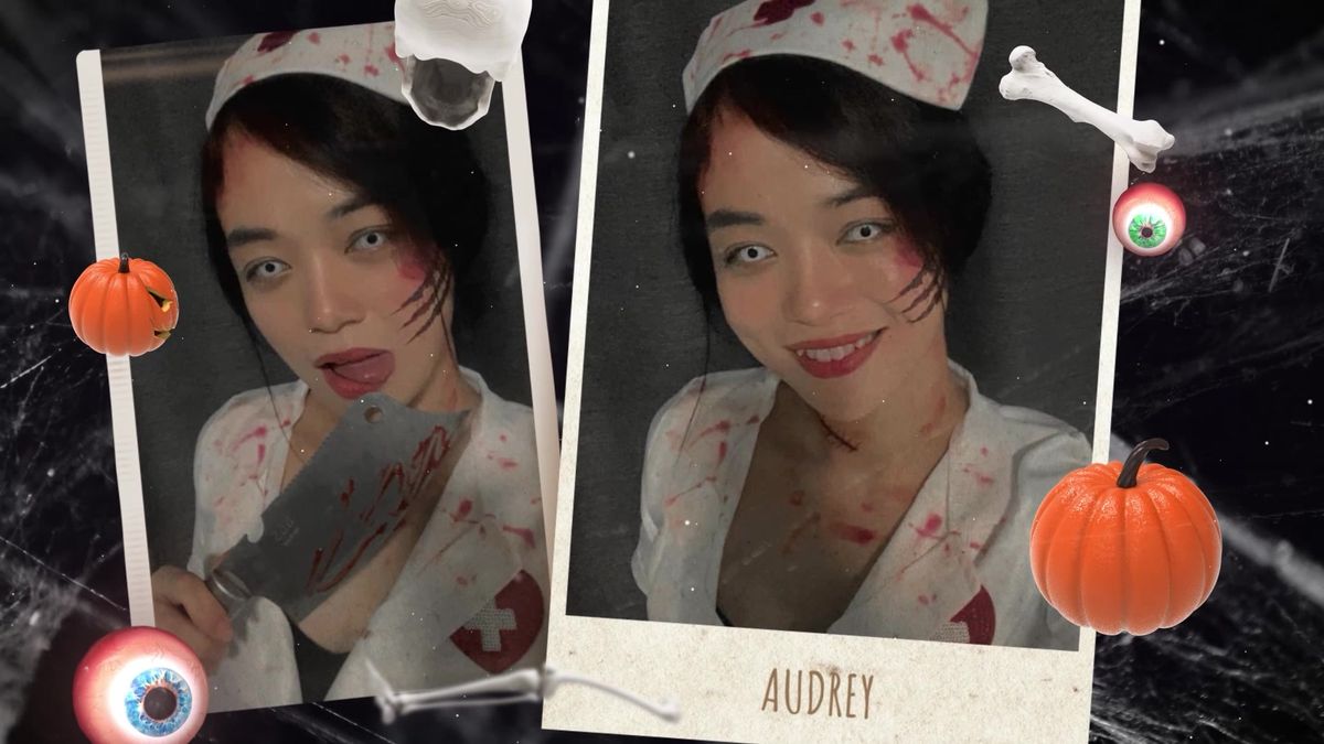 Audrey in Halloween costume