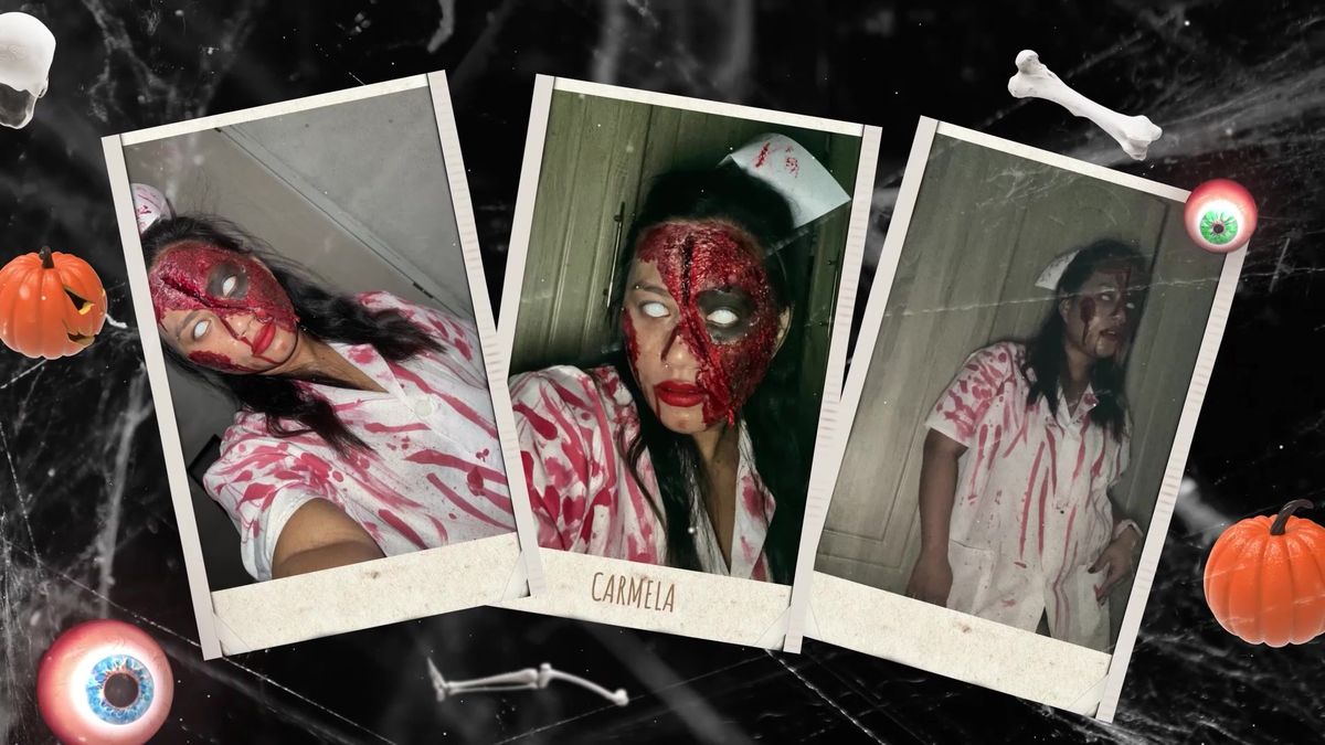 Carmela in Halloween costume
