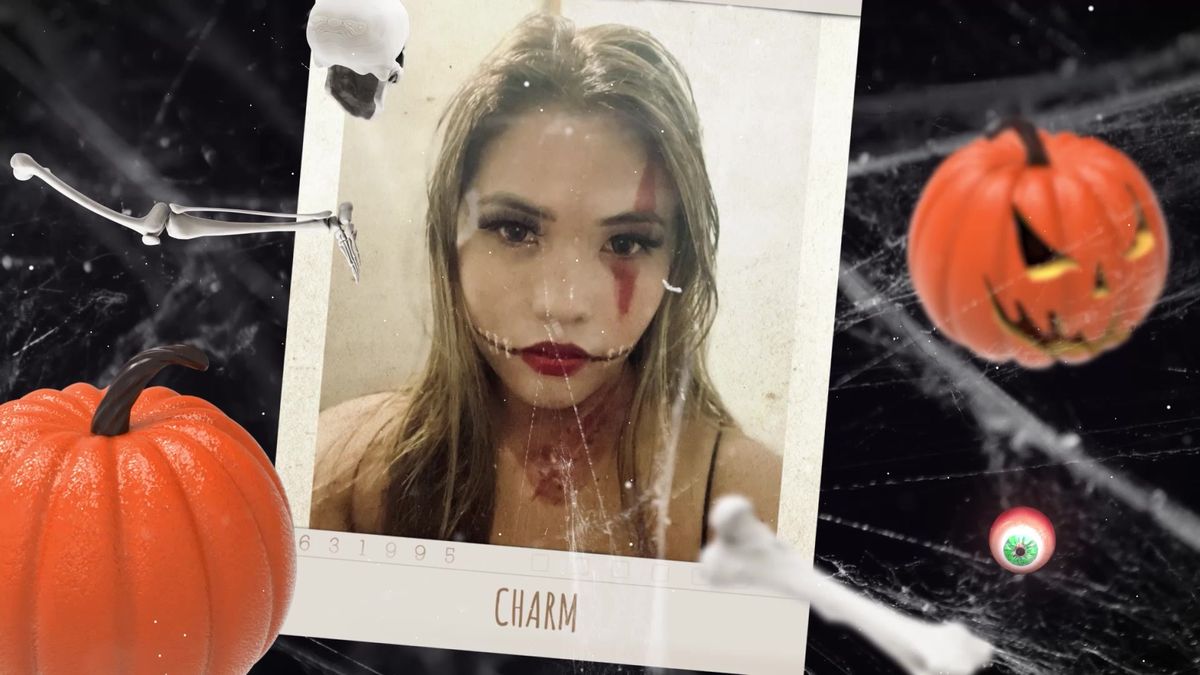 Charm in Halloween costume