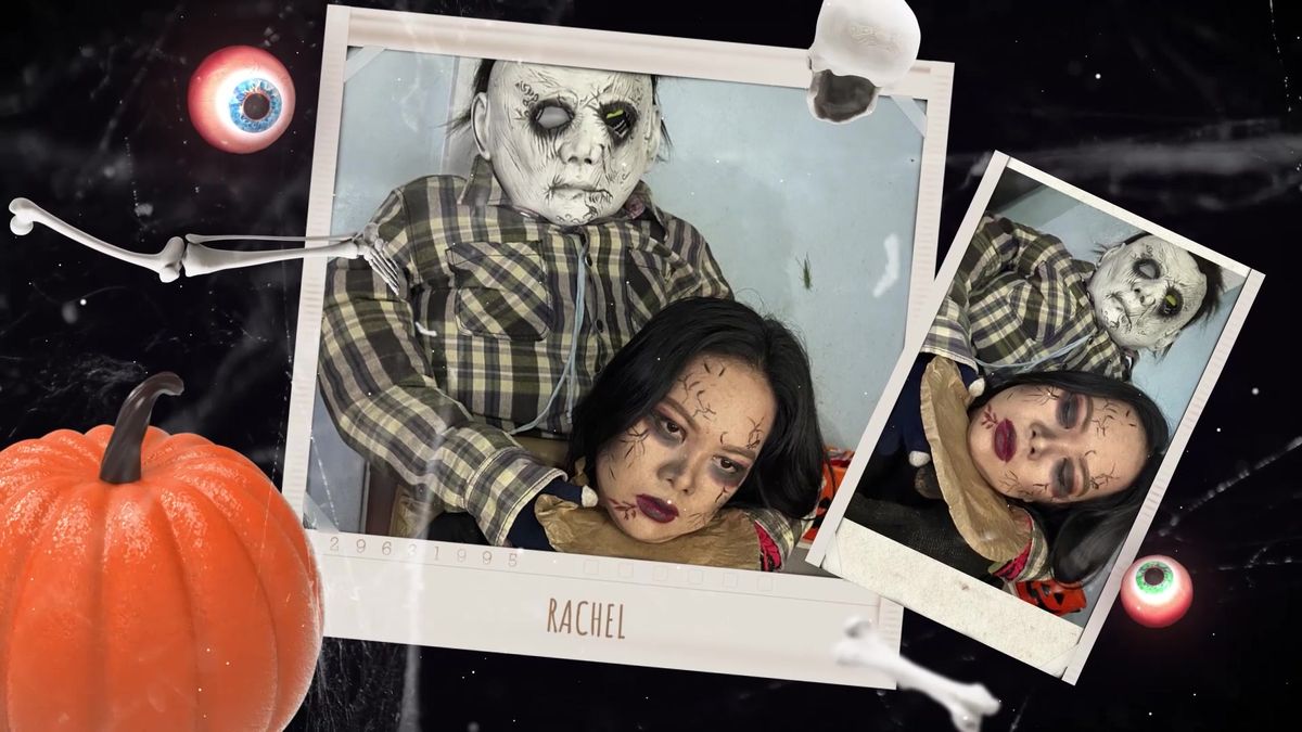 Rachel in Halloween costume